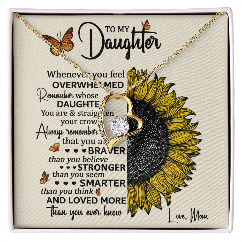 Daughter Sunflower Remember Forever Love Necklace