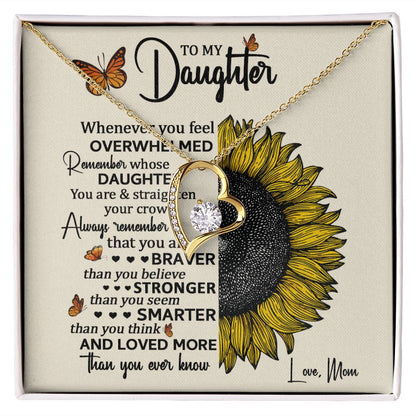 Daughter Sunflower Remember Forever Love Necklace