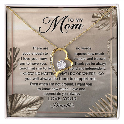 Mom Daughter No Words Forever Love Necklace