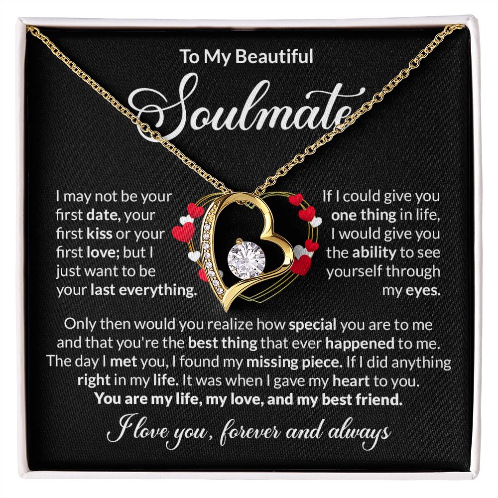 Soulmate Last Everything Gold Heart Forever Love Necklace