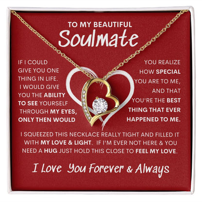 Beautiful Soulmate Special Big Red Heart Forever Love Necklace