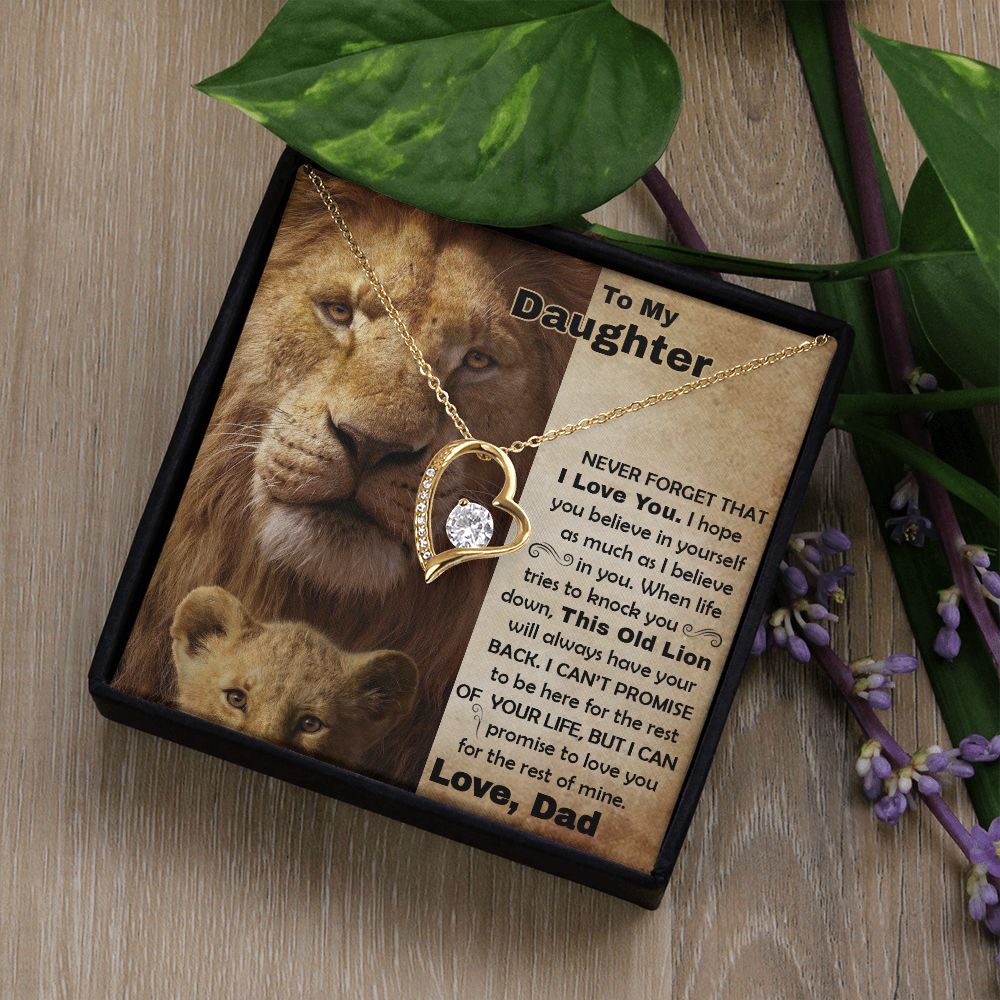 Daughter Old Lion Back Forever Love Necklace