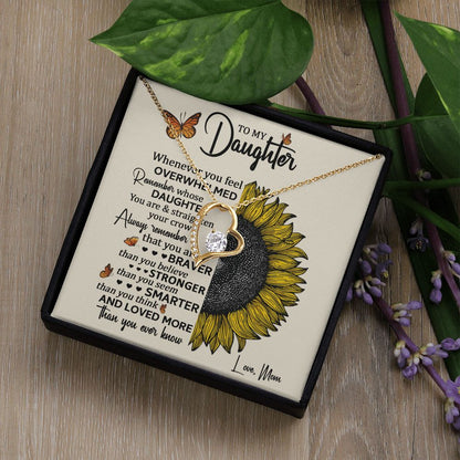 Daughter Sunflower Remember Forever Love Necklace