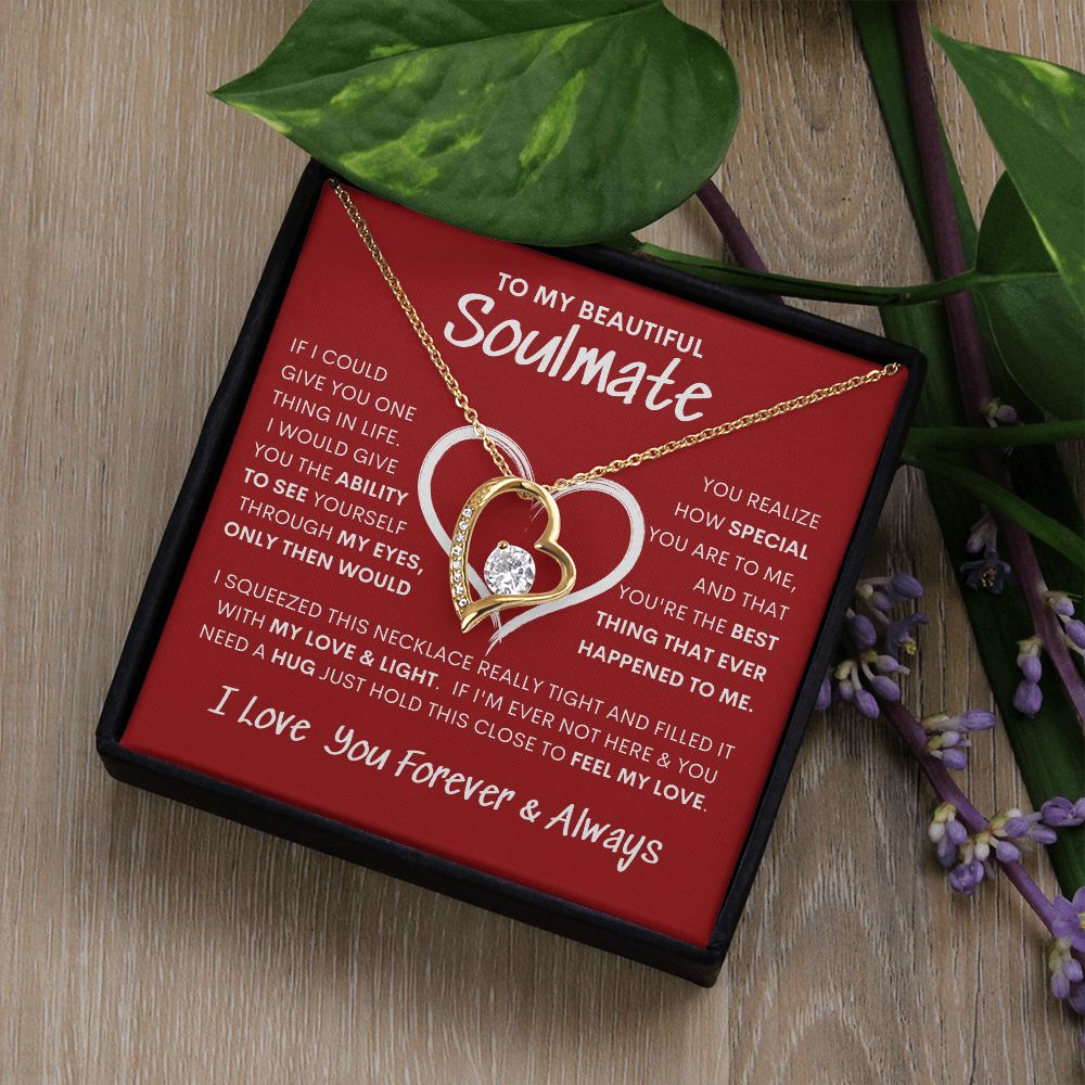 Beautiful Soulmate Special Big Red Heart Forever Love Necklace