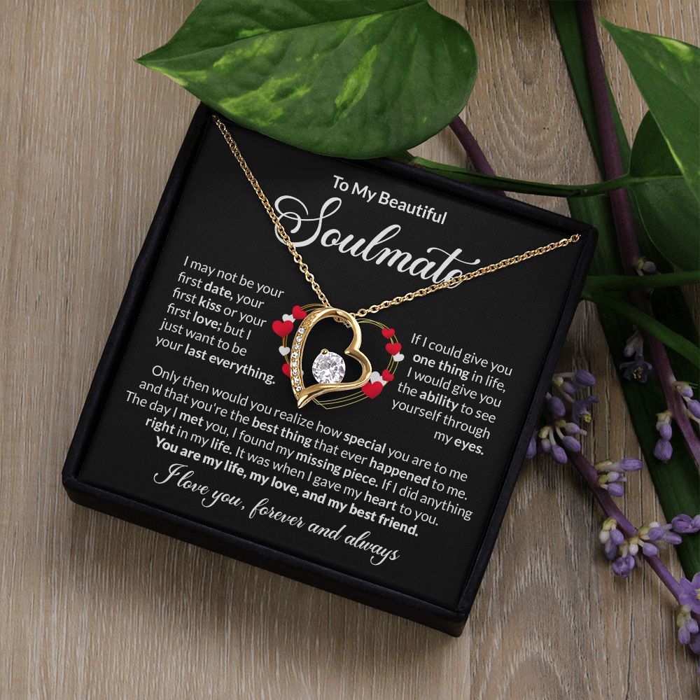 Soulmate Last Everything Gold Heart Forever Love Necklace