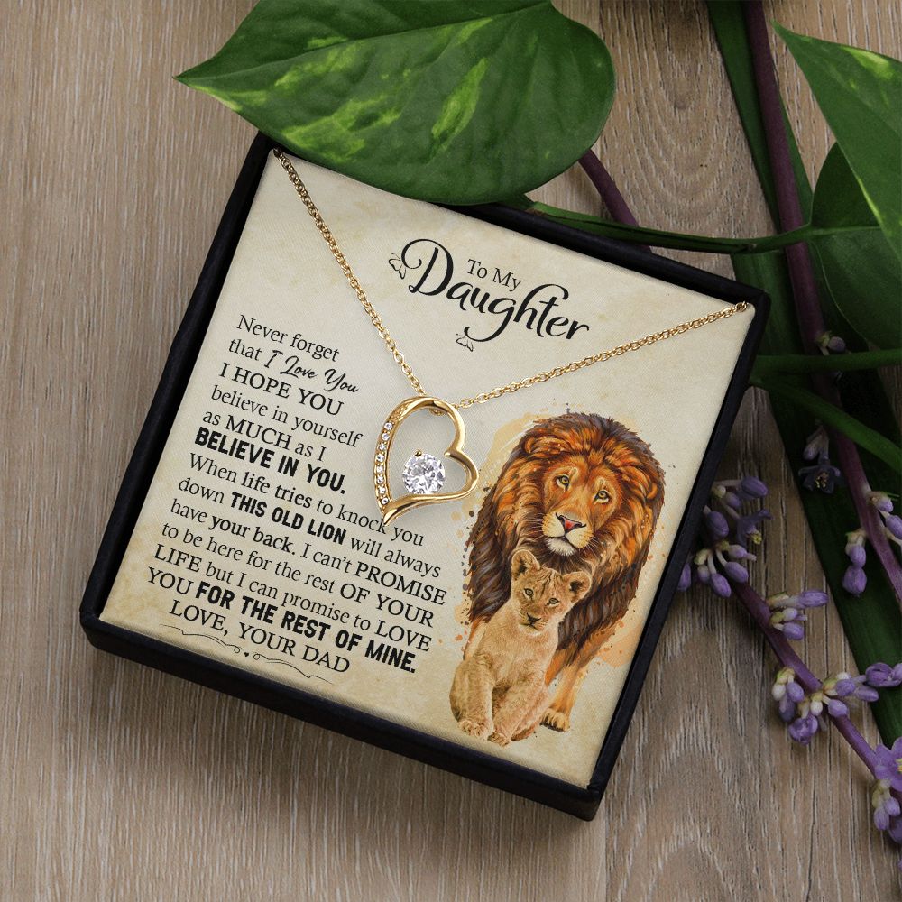 Daughter Dad Old Lion Promise Forever Love Necklace