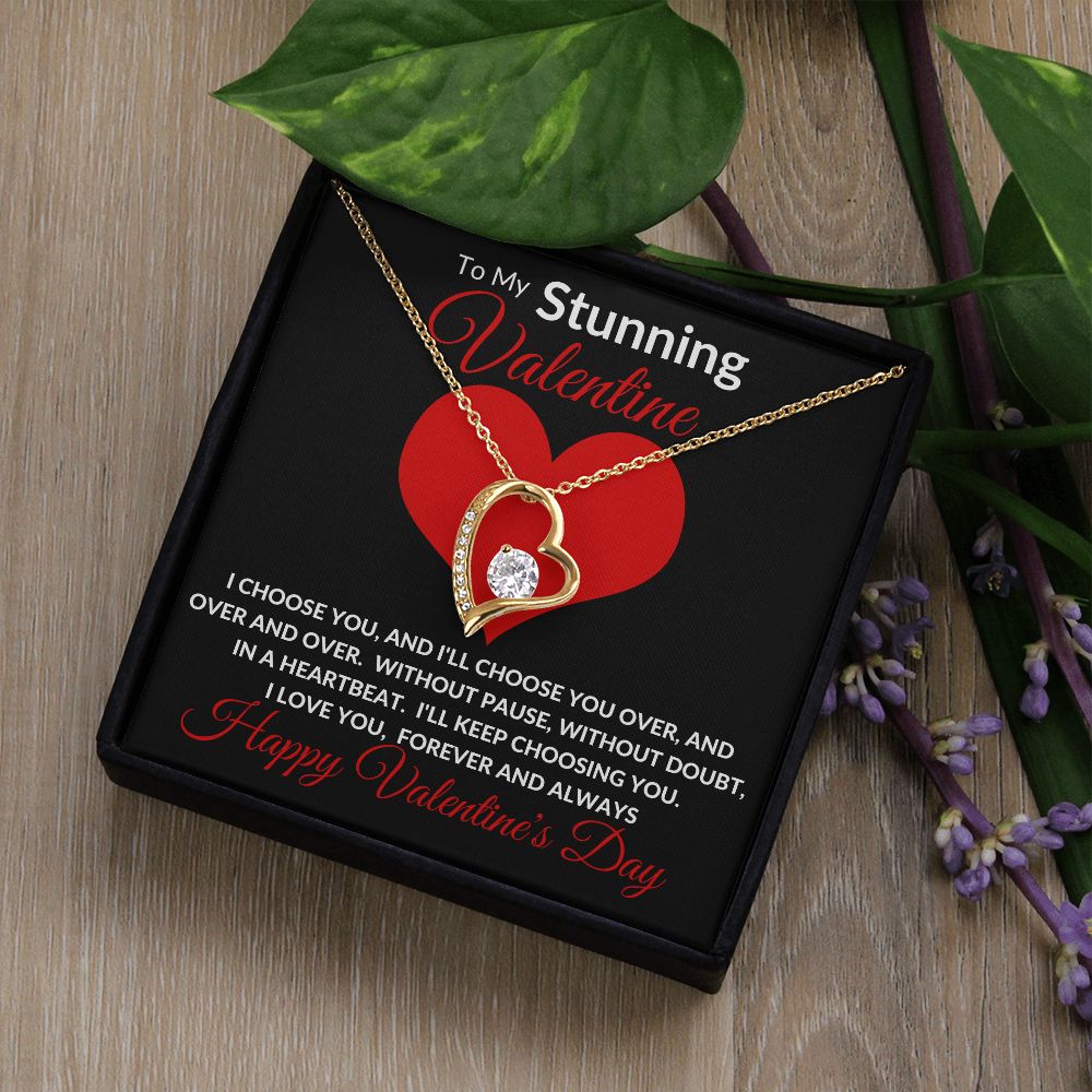 Stunning Valentine BLK Forever Love Necklace
