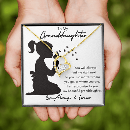 My Granddaughter Silhouette / Forever Love Necklace
