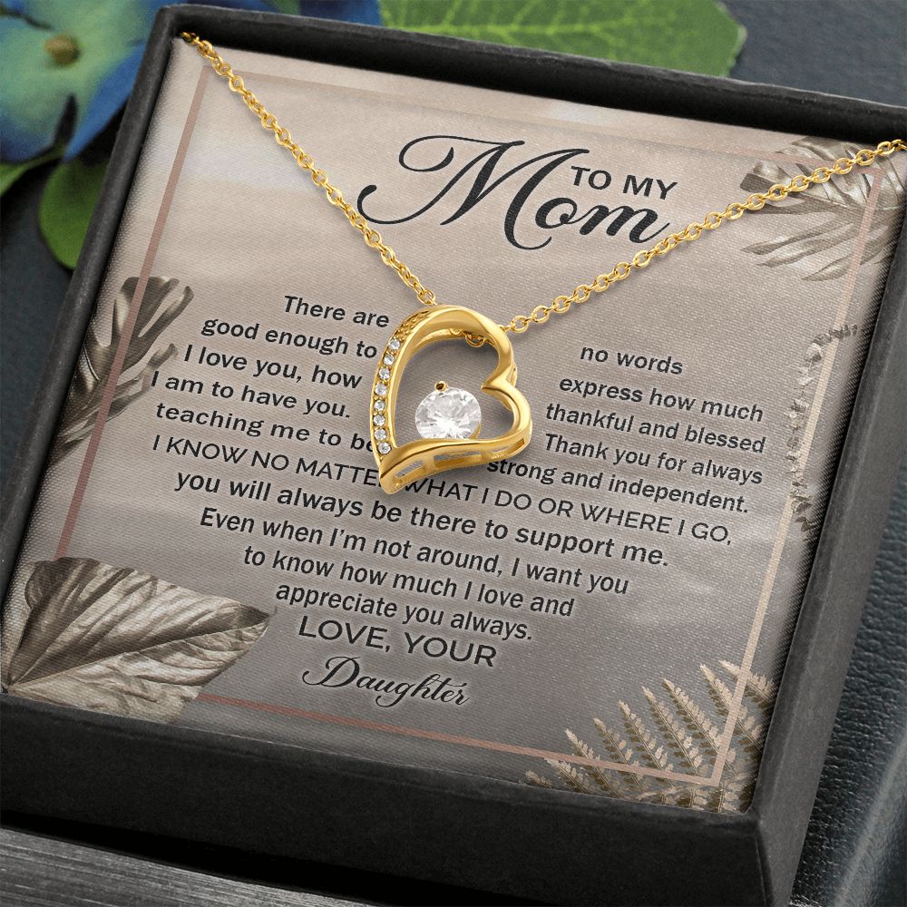Mom Daughter No Words Forever Love Necklace