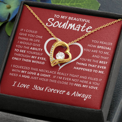 Beautiful Soulmate Special Big Red Heart Forever Love Necklace