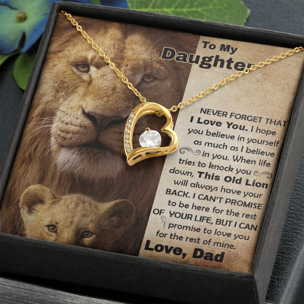 Daughter Old Lion Back Forever Love Necklace