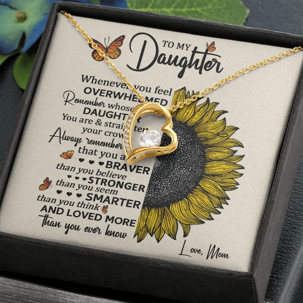 Daughter Sunflower Remember Forever Love Necklace
