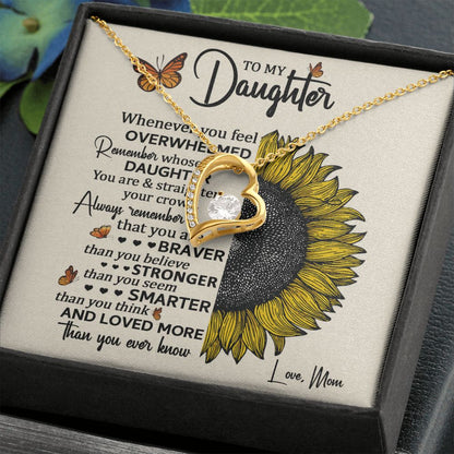 Daughter Sunflower Remember Forever Love Necklace