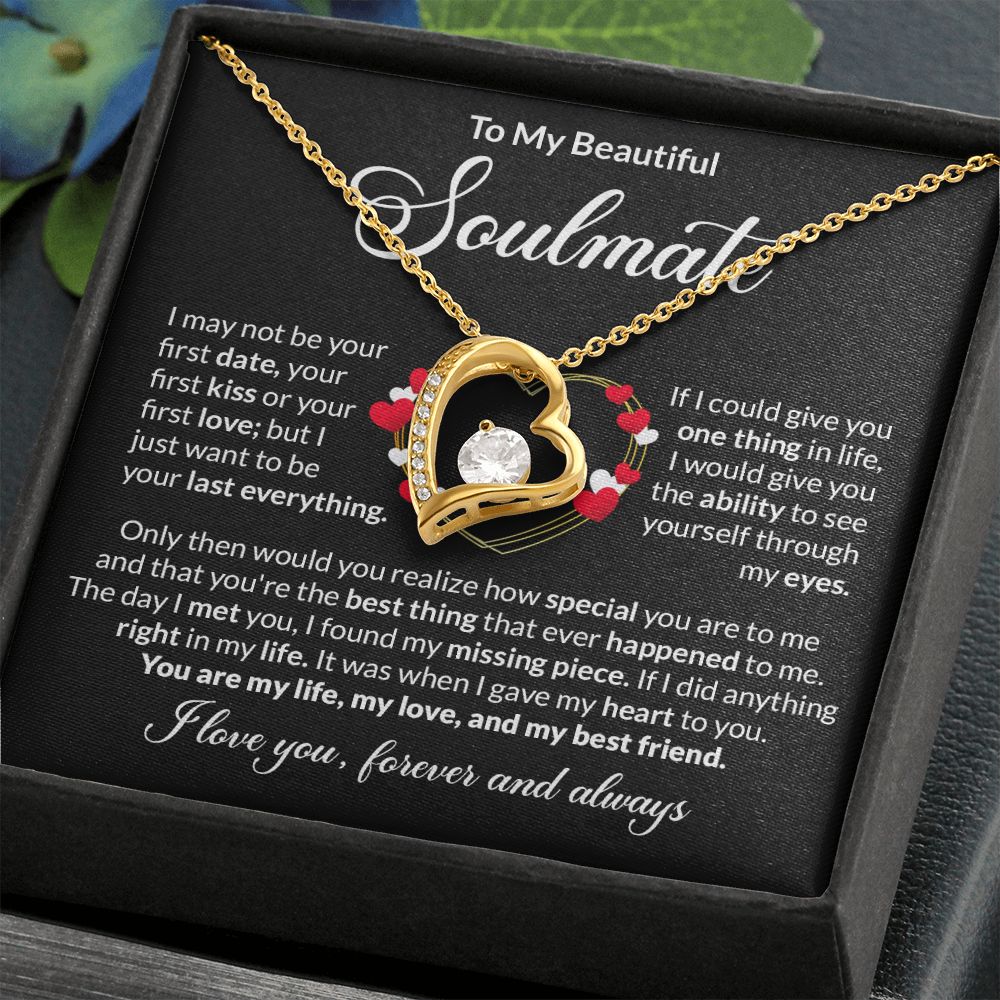 Soulmate Last Everything Gold Heart Forever Love Necklace